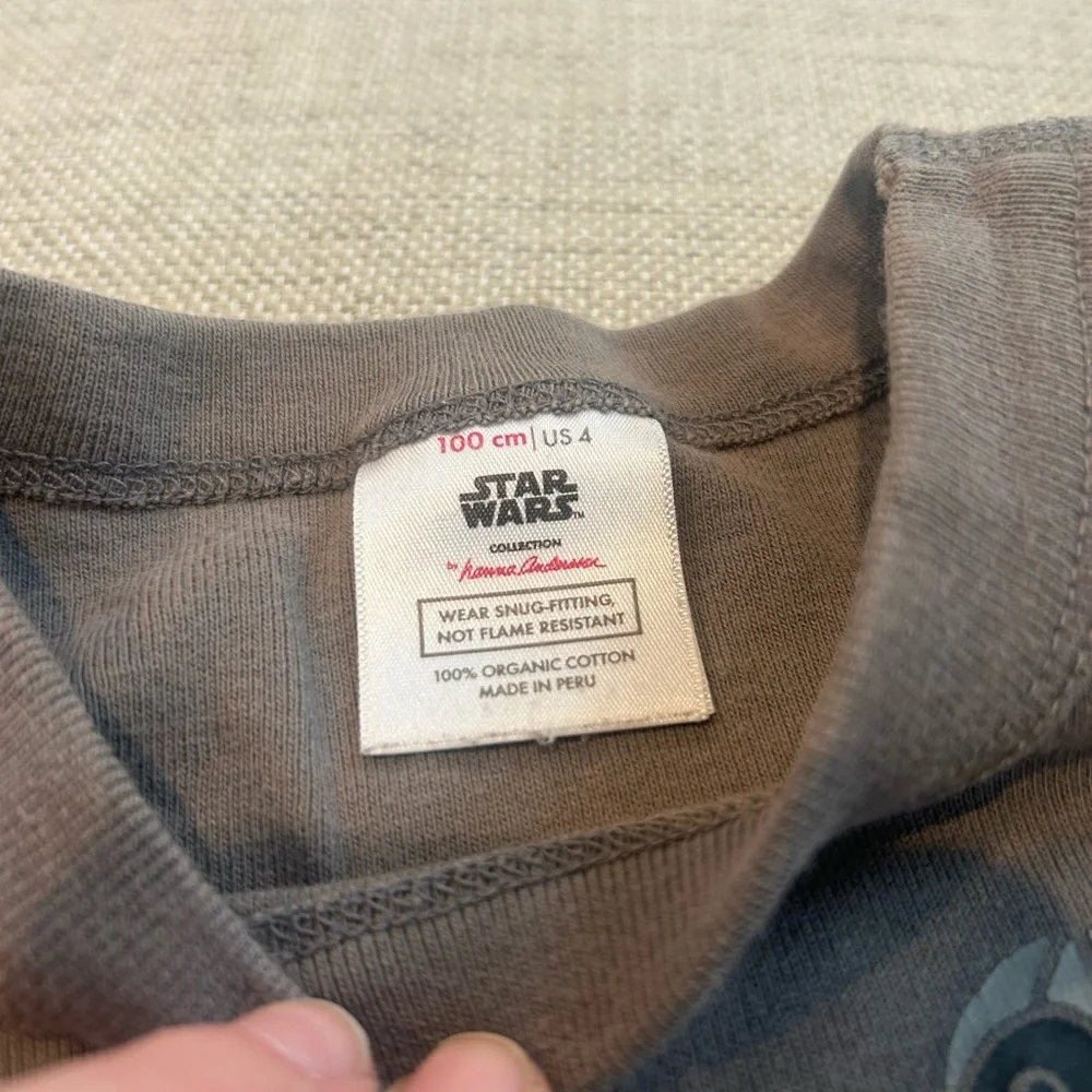 Hanna Andersson Star Wars Gray Cotton pajamas long sleeve set - Picture 4 of 5